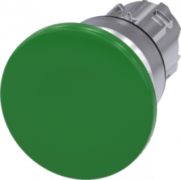 Mushroom pushbutton, groping, green, mounting Ø 22.3 mm, 3SU1050-1BD40-0AA0