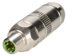 Plug, M8, 4 pole, screw locking, straight, 21021851405