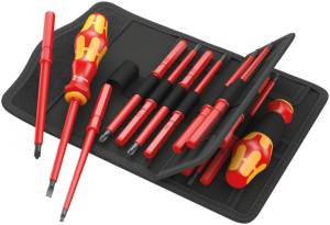 VDE screwdriver kit, different sizes, Phillips/Pozidriv/slotted/square/triangular, 05347108001