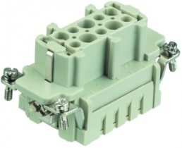 Socket contact insert, 10B, 10 pole, unequipped, crimp connection, with PE contact, 09330102702