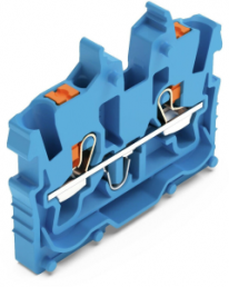 2 wire mini through terminal, push-in connection, 0.14-1.5 mm², 2 pole, 13.5 A, 6 kV, blue, 2250-304