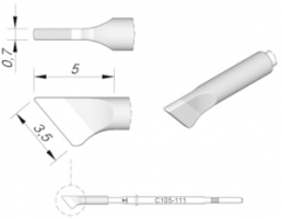 Soldering tip, Blade shape, Ø 0.7 mm, C105111