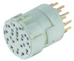Socket contact insert, 17 pole, solder cup, straight, 09151172703