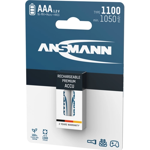 5035222 Ansmann Round Cell Batteries, 9V Block Batteries Image 2