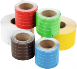 Polyester label, (L x W) 28 x 9.5 mm, white, Roll with 500 pcs