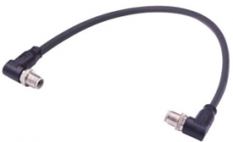 Sensor actuator cable, M12-cable plug, angled to M12-cable plug, angled, 4 pole, 2 m, Elastomer, black, 09488080011020