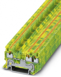 Protective conductor terminal, push-in connection, 0.14-1.5 mm², 3 pole, 6 kV, yellow/green, 3208171