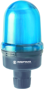 LED rotating light, Ø 98 mm, blue, 115-230 VAC, IP65