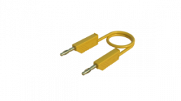 Measuring lead with (4 mm plug, spring-loaded, straight) to (4 mm plug, spring-loaded, straight), 0.25 m, yellow, PVC, 2.5 mm², CAT O