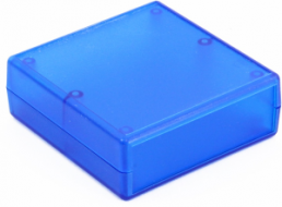ABS device enclosure, (L x W x H) 75 x 74 x 27 mm, blue/transparent, IP54, 1593ARTBU