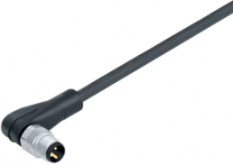 Sensor actuator cable, M8-cable plug, angled to open end, 12 pole, 2 m, PUR, black, 1 A, 77 3403 0000 50012-0200