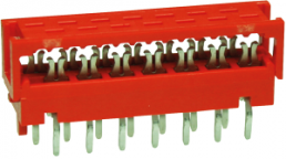 Pin header, 12 pole, pitch 1.27 mm, straight, red, 8-215570-2