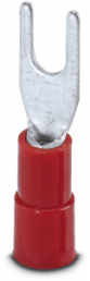 Insulated forked cable lug, 0.5-1.5 mm², AWG 20 to 16, M3, red