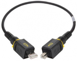USB 2.0 connecting cable, PushPull (V4) type A to PushPull (V4) type B, 1.5 m, black