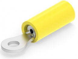 Insulated ring cable lug, 0.2-0.24 mm², AWG 26, 2.36 mm, M2, yellow