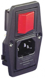 Plug C14, 3 pole, screw mounting, plug-in connection, black, BVB01/Z0000/11