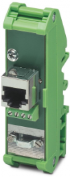 Patch panel, RJ45 socket, (W x H x D) 25 x 90 x 52 mm, green, 2744610
