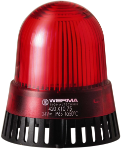 Flash buzzer, Ø 89 mm, 92 dB, 2300 Hz, red, 24 V AC/DC, 421 110 75