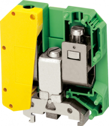 Ground terminal, 2 pole, 0.14-6.0 mm², clamping points: 2, green/yellow, screw connection, 150 A