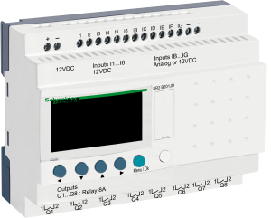 Compact smart relay Zelio Logic - 20 I O - 12 VDC - clock - display