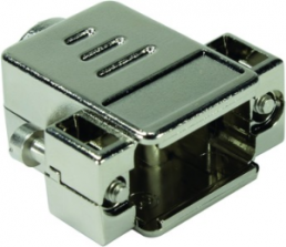 D-Sub connector housing, size: 4 (DC), straight 180°, cable Ø 3.5 to 11 mm, plastic, shielded, silver, 09670370443