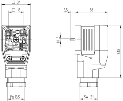 933030100 Hirschmann Automation and Control DIN Valve Connectors Image 3