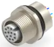 Socket, 12 pole, solder connection, screw locking, 6-2271137-2