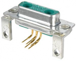 D-Sub socket, 9 pole, 7W2, partially equipped, angled, solder pin, 3007W2SAU99S90A