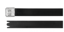 Cable tie, stainless steel, (L x W) 1524 x 12.3 mm, bundle-Ø 17 to 230 mm, black, -80 to 538 °C