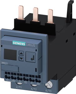 Monitoring relays, apparent/active current monitoring 8-80 A, 1 Form C (NO/NC), 24 V (DC), 16 A, 3RR2243-3FW30
