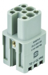 Socket contact insert, 3A, 7 pole, equipped, spring connection, with PE contact, 09210072732
