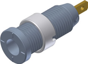 2 mm socket, flat plug connection, mounting Ø 8 mm, CAT III, gray, MSEB 2610 F 2,8 AU GR