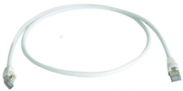 Patch cable, RJ45 plug, straight to RJ45 plug, straight, Cat 6A, S/FTP, PVC, 250 mm, white