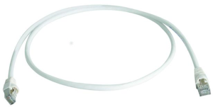 Patch cable, RJ45 plug, straight to RJ45 plug, straight, Cat 6A, S/FTP, PVC, 250 mm, white