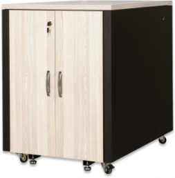 17 HE SOUNDproof cabinet, wood decor maple, (H x W x D) 1000 x 750 x 1130 mm, IP20, sheet steel, black, DN-19 17U-SO-M