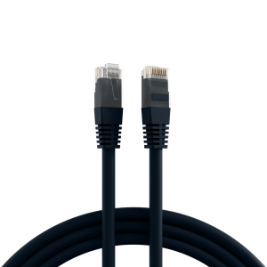 Patch cable, RJ45 plug, straight to RJ45 plug, straight, Cat 5e, U/UTP, PVC, 10 m, black