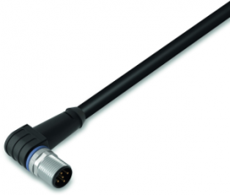 Sensor actuator cable, M12-cable plug, angled to open end, 3 pole, 1.5 m, PUR, black, 4 A, 756-5312/030-015