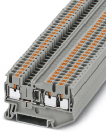 Component terminal block, push-in connection, 0.14-4.0 mm², 3 pole, 500 mA, 8 kV, gray, 3210253