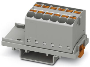 Distribution block, push-in connection, 0.2-6.0 mm², 12 pole, 32 A, 6 kV, gray, 3273548