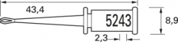 SMD clamp test probe, solder connection, 150 V, red, 5243-2
