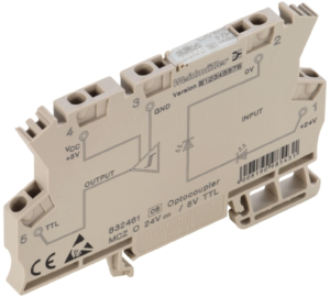 Solid state relay, 230 VAC, 5-48 VDC, 20 mA, DIN rail, 8421380000