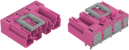 Plug, 4 pole, spring-clamp connection, pink, 770-894/011-000/081-000