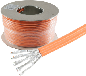 LSZH network cable, Cat 7, 16-wire, AWG 23-1, orange, BS08-83031007