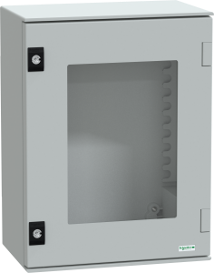 Control cabinet, (H x W x D) 430 x 330 x 200 mm, IP66, polyester, light gray, NSYPLM43TG