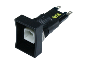 Signal lamp, illuminable, waistband rectangular, front ring black, mounting Ø 16.2 mm, TH551008000
