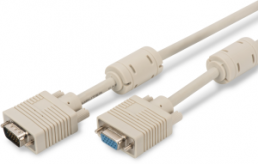Extension cable, 15 m, HD-D-SUB plug, 15 pole to HD-D-SUB socket, 15 pole, AK-310203-150-E