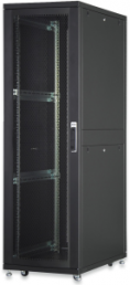 42 HE server cabinet, perforated steel doors, (H x W x D) 2050 x 600 x 1000 mm, IP20, sheet steel, black, DN-19 SRV-42U-B-1