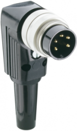 Plug, 12 pole, solder cup, screw locking, angled, WSV 120