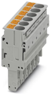 Plug, push-in connection, 0.5-10 mm², 6 pole, 41 A, 8 kV, gray, 3061619