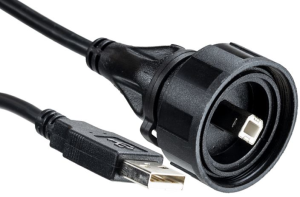 USB 2.0 Adapter cable, USB plug type B to USB plug type A, 3 m, black